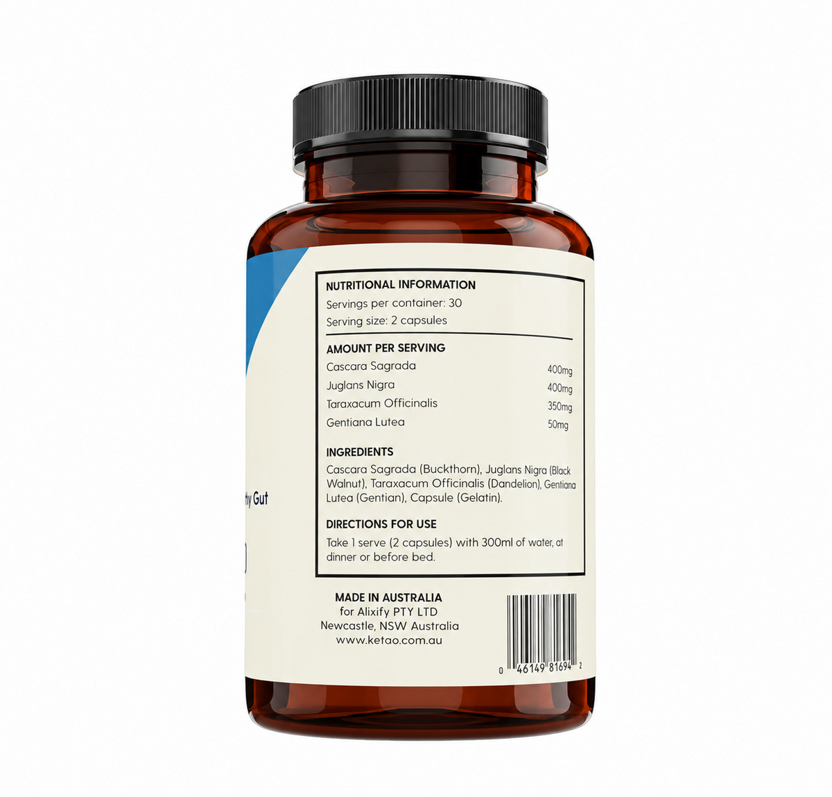 Keto Cleanse 60 Capsules Herbal Cleanse Keto Friendly Dietary Supplement - Ketao