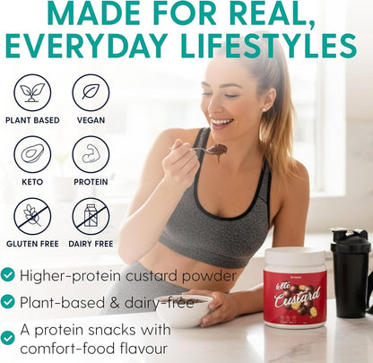 Keto Custard Choc Malt 425g Vegan Pea Protein Low Carb Keto Dessert - Ketao