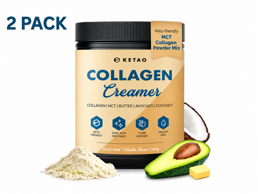 2 Pack KETAO Bovine Collagen Creamer MCT Keto Coffee BEAN GLUTEN FREE 300g