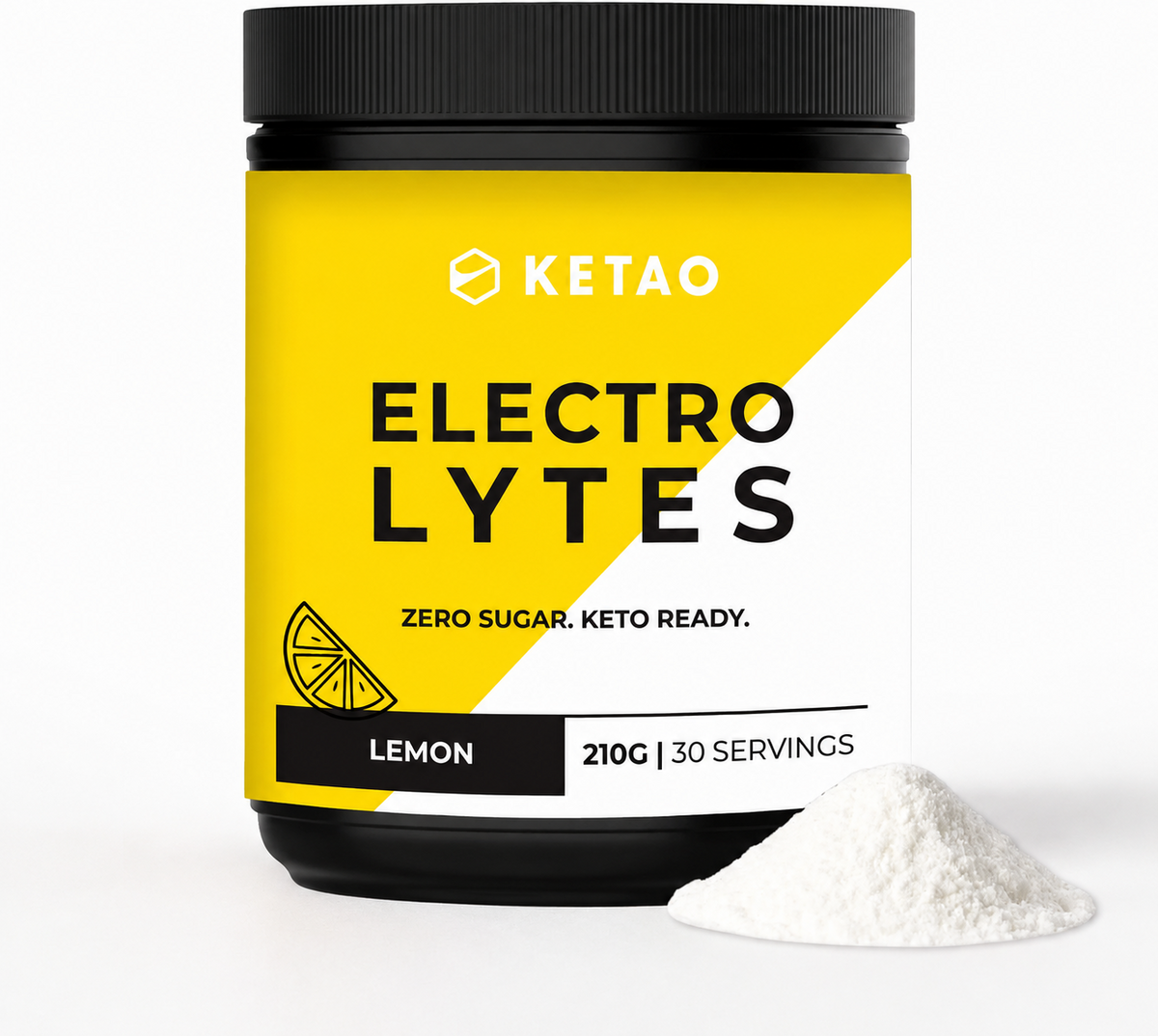 Electrolytes Lemon Hydration Powder Zero Sugar Keto 210g 30 Servings - Ketao