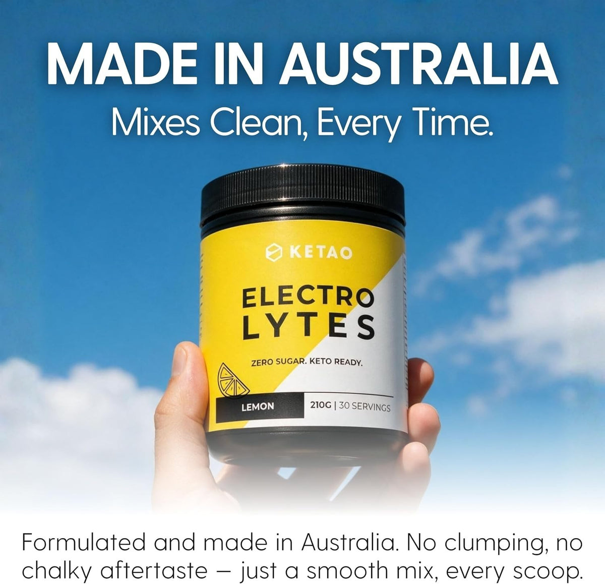Electrolytes Lemon Hydration Powder Zero Sugar Keto 210g 30 Servings - Ketao