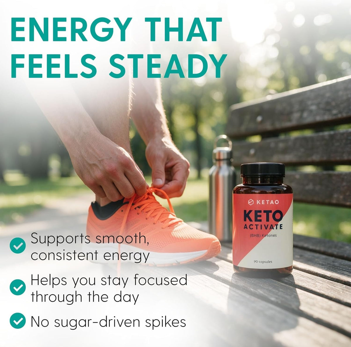 Keto Activate 90 Capsules Exogenous Ketones goBHB Keto Pills Zero Sugar - Ketao