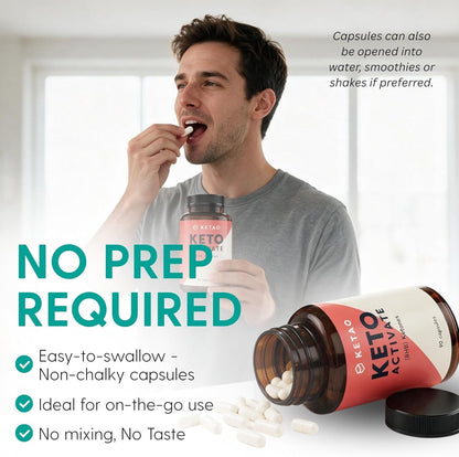 Keto Activate 90 Capsules Exogenous Ketones goBHB Keto Pills Zero Sugar - Ketao