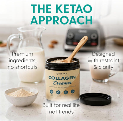 Collagen Creamer 300g MCT Keto Coffee Creamer Vanilla Bean Gluten Free - Ketao