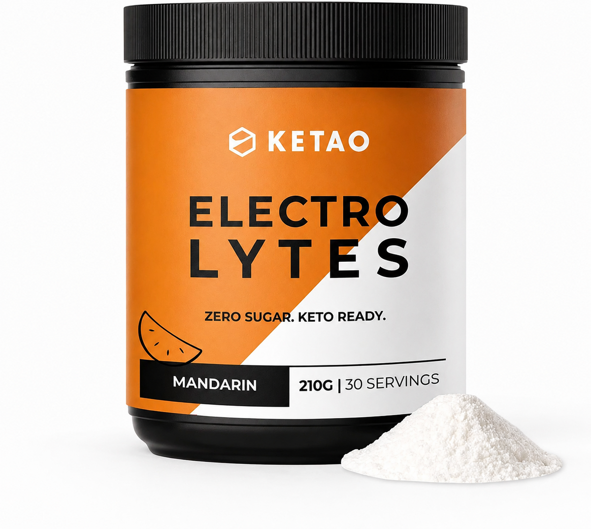 Electrolytes Mandarin Hydration Powder Zero Sugar 210g 30 Servings - Ketao
