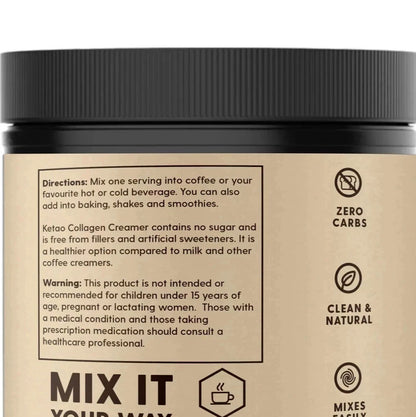 2 Pack KETAO Bovine Collagen Creamer MCT Keto Coffee BEAN GLUTEN FREE 300g
