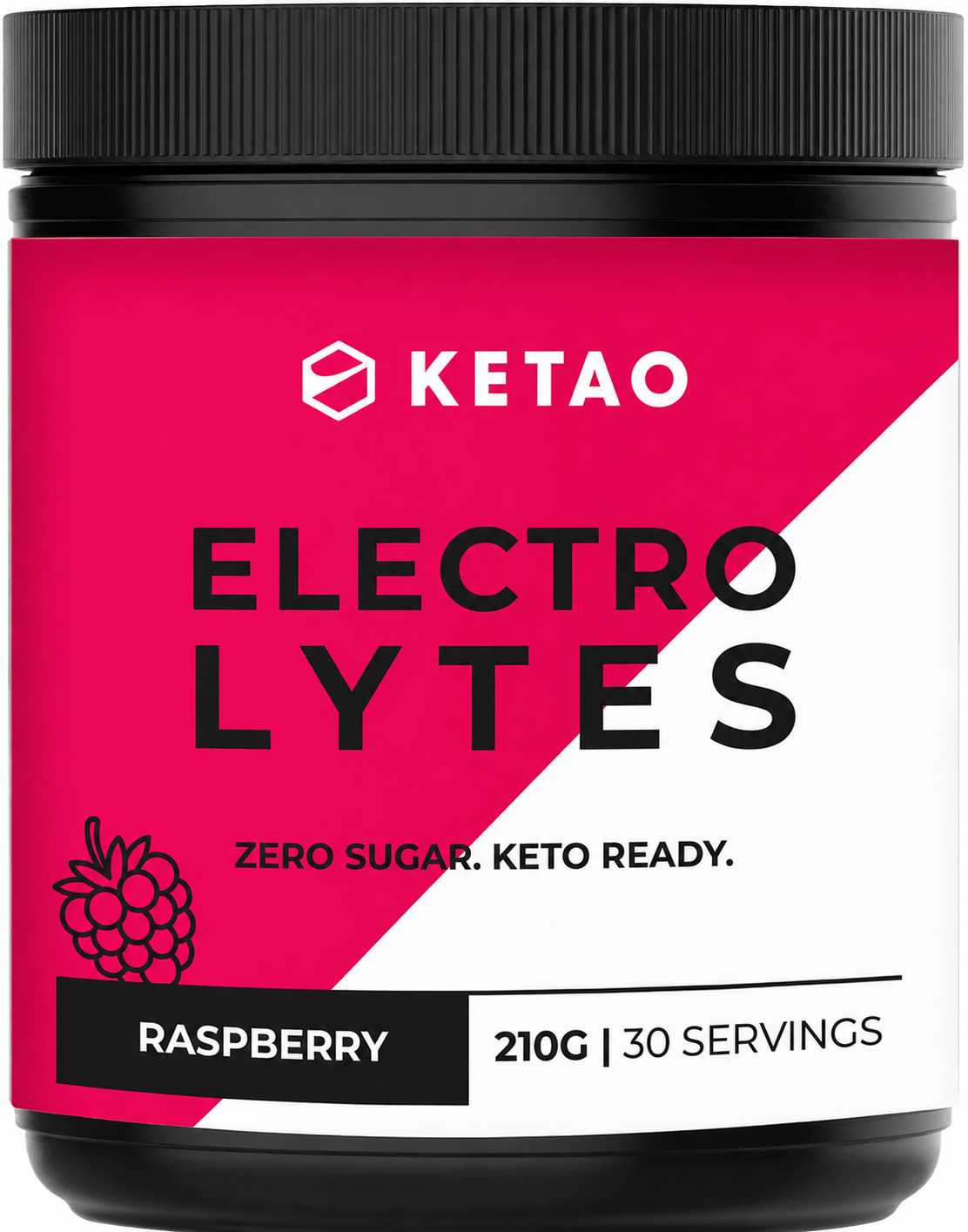 Electro Lytes Raspberry 210g 30 Servings Zero Sugar Keto Hydration - Ketao
