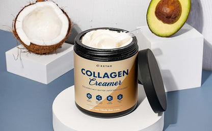 Collagen Creamer  Hydrolysed Bovine Peptides + MCTs from Coconut, Avocado & Grass-Fed Butter | Keto Collagen Powder for Coffee, Skin, Joints & Gut